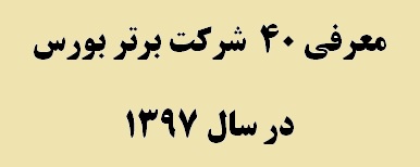 ۱۱ بنگاه معدن و صنایع معدنی در بین ۴۰ شرکت برتر بورس در سال ۱۳۹۷