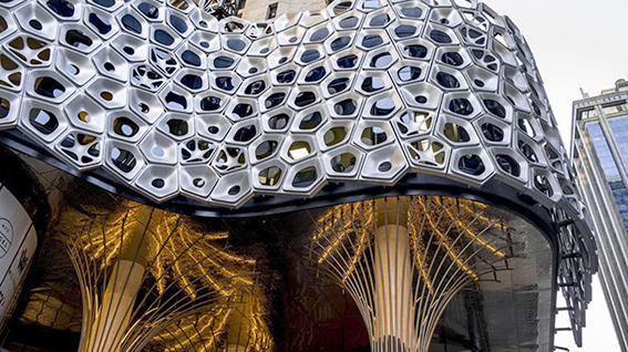 طراحی هنرمندانه نمای مدرن و هندسی در استرالیا طراحی هنرمندانه نمای مدرن و هندسی در استرالیا