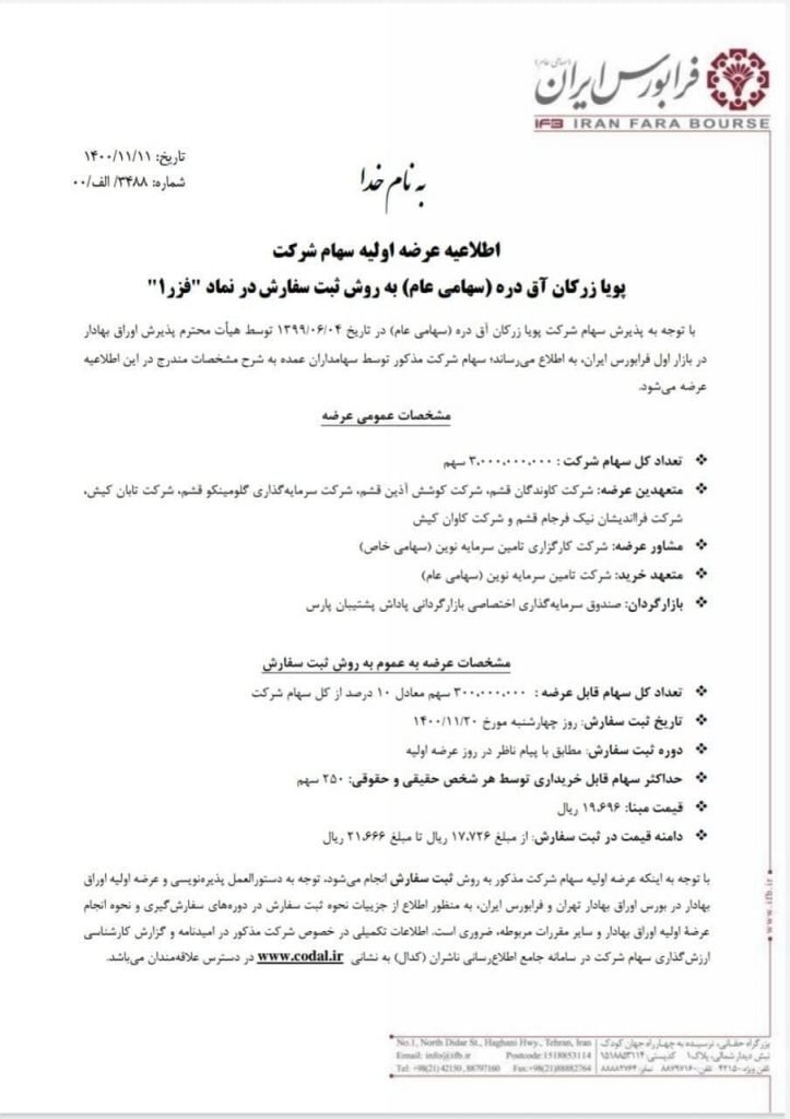 خرید عرضه اولیه فزر در فرابورس/ حداکثر نقدینگی مورد نیاز چقدر است؟ خرید عرضه اولیه فزر در فرابورس/ حداکثر نقدینگی مورد نیاز چقدر است؟