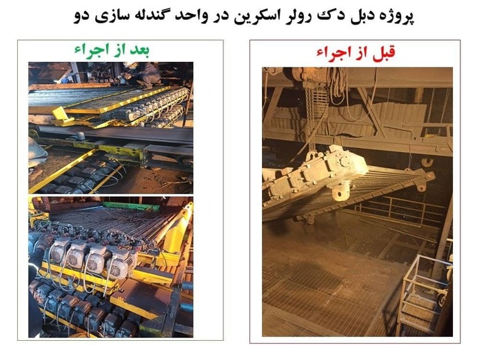 پروژه‌های دبل دک رولر اسکرین و شوت‌های غبار نشان فولاد خوزستان با موفقیت اجرا شد