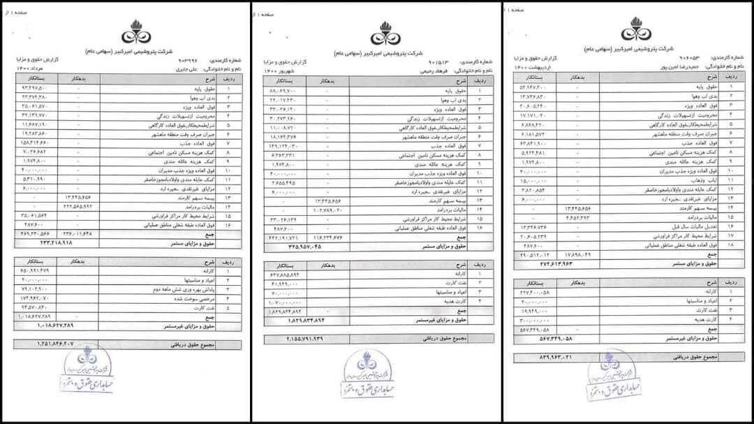 افتضاح فیش حقوقی ابن بار در پتروشیمی فرابورسی با ۸۴ تا ۲۱۵ میلیون تومان افتضاح فیش حقوقی ابن بار در پتروشیمی فرابورسی با ۸۴ تا ۲۱۵ میلیون تومان