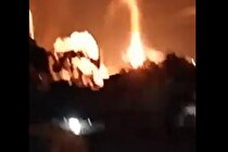 حریق در انبار دپوی لاستیک در جاده معدن شهرری