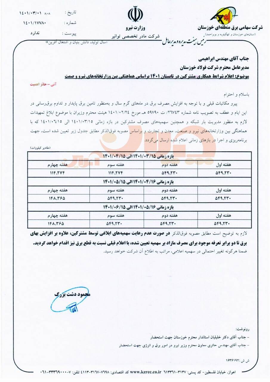 گیوتین بیبرقی بر گردن فولادسازان/ فخوز: تولید از دست رفته به دلیل محدودیت برق ۴۴۰ هزار تن خواهد بود گیوتین بیبرقی بر گردن فولادسازان/ فخوز: تولید از دست رفته به دلیل محدودیت برق ۴۴۰ هزار تن خواهد بود