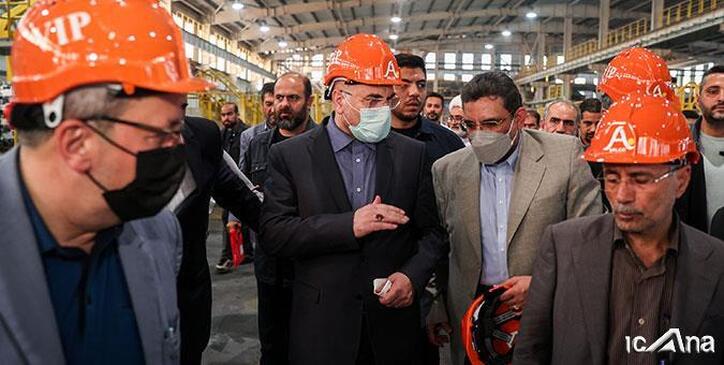 حضور رئیس مجلس در مجتمع صنایع آلومینیوم جنوب و نیروگاه ۹۱۳ مگاواتی لامرد