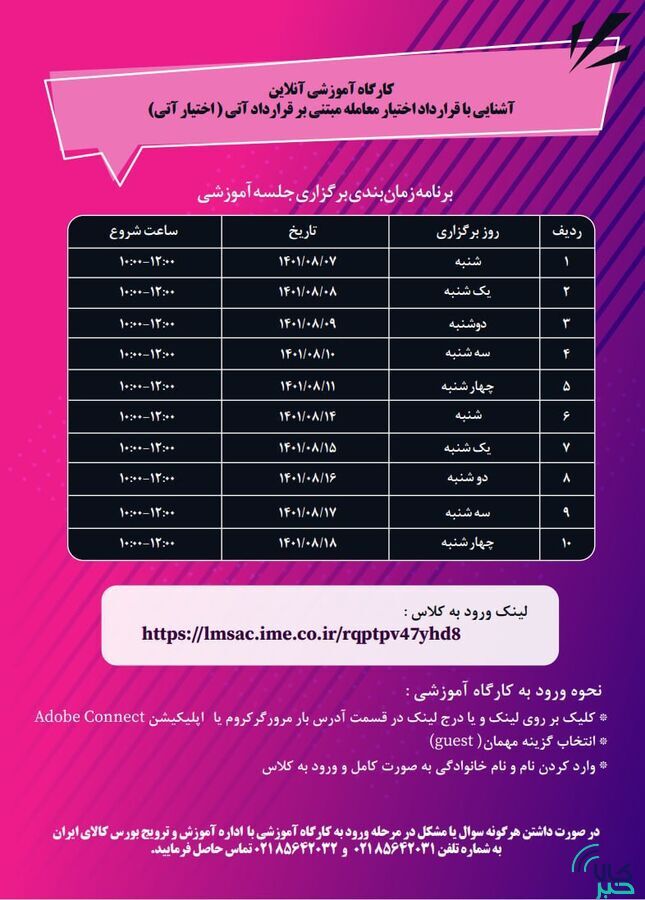 آموزش ۳۶۰ نفر در دورههای آموزشی قرارداد «اختیار آتی» آموزش ۳۶۰ نفر در دورههای آموزشی قرارداد «اختیار آتی»