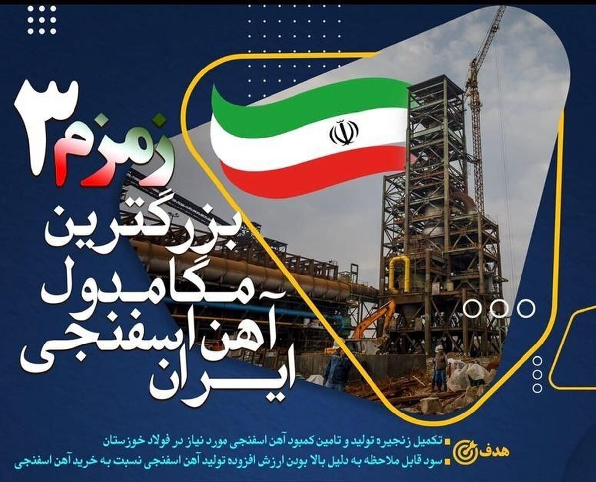 مگامدول زمزم ۳ در یک قدمی راه‌اندازی/ همکاری شرکت‌های دانش‌بنیان برای دستیابی به ظرفیت ۲ میلیون تنی