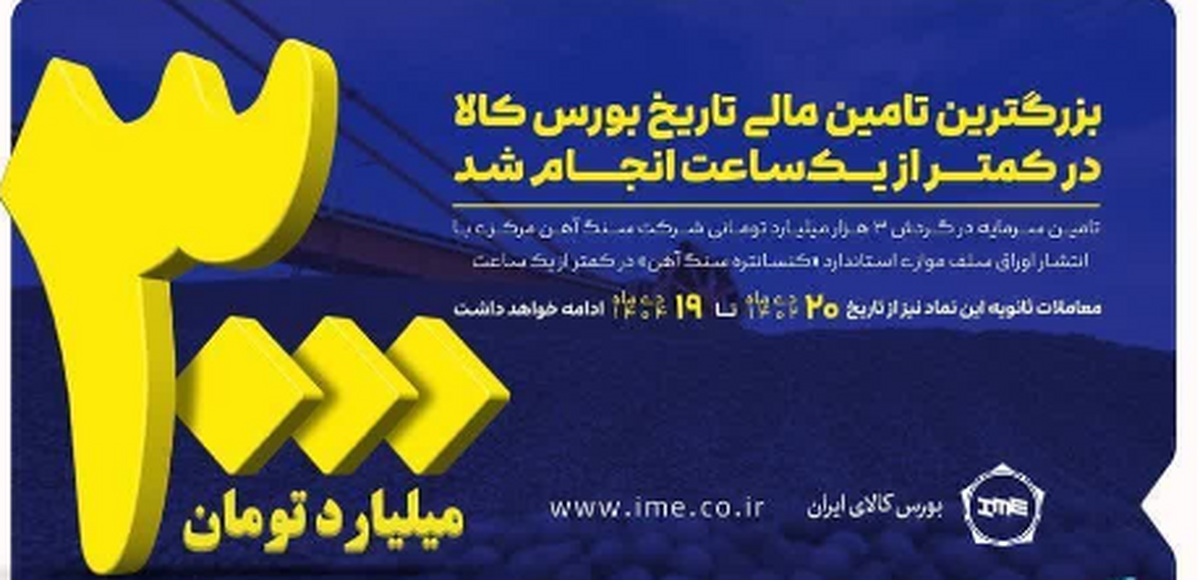 ۳ هزار میلیارد تومان برای پروژه‌های توسعه‌ای شرکت سنگ آهن مرکزی ایران
