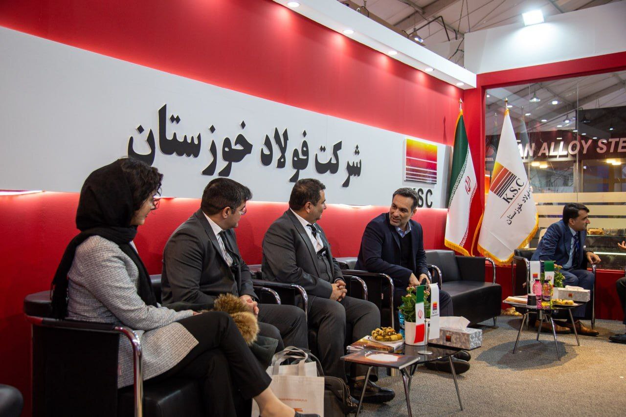 آخرین روز برگزاری نمایشگاه ملی فولاد ایران با حضور معاون وزیر صمت در غرفه فولاد خوزستان همراه بود