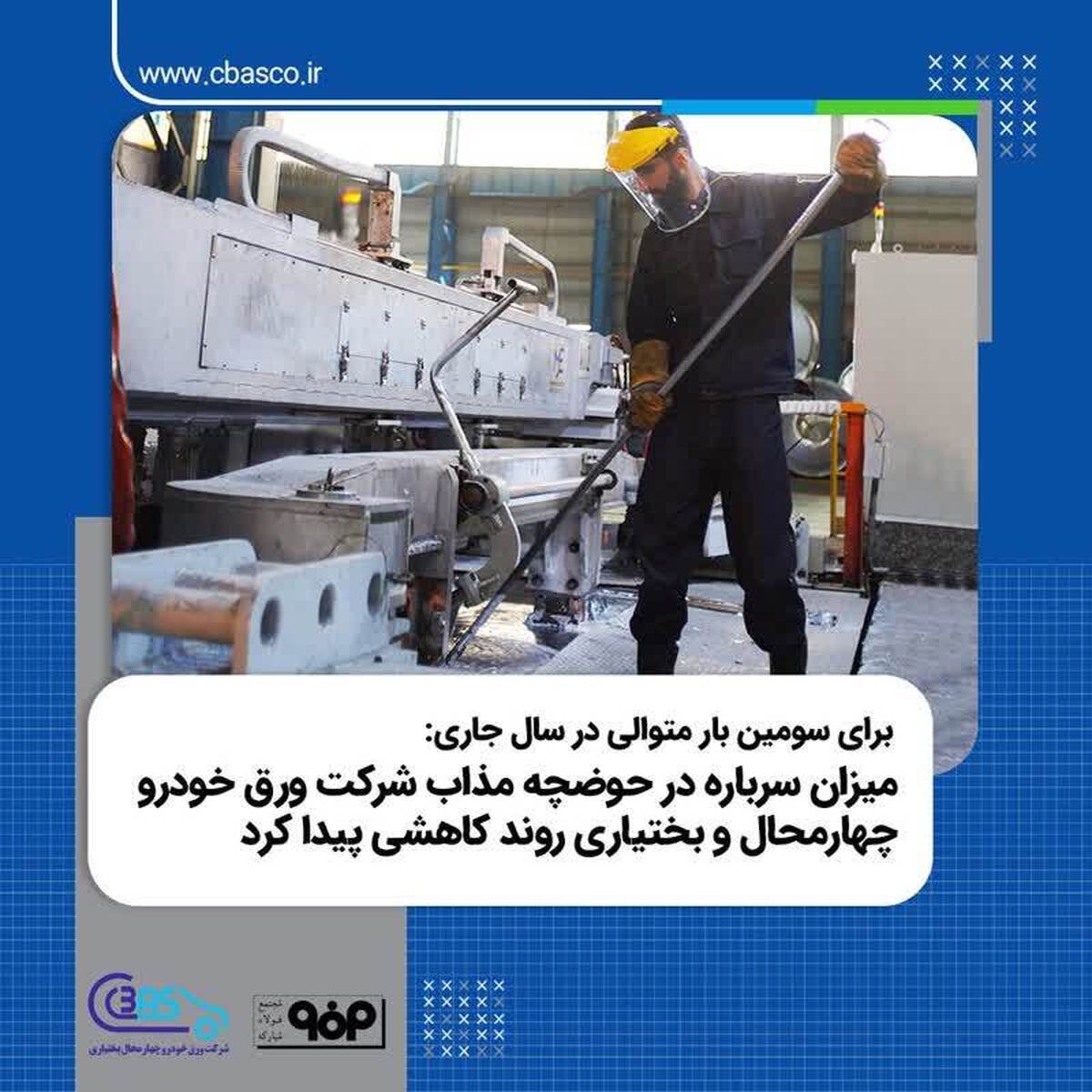 میزان سرباره در حوضچه مذاب شرکت ورق خودرو چهارمحال و بختیاری روند کاهشی پیدا کرد