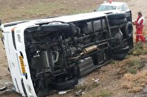 تمام مصدومان حادثه واژگونی مینی بوس معدن زرمهر مرخص شدند