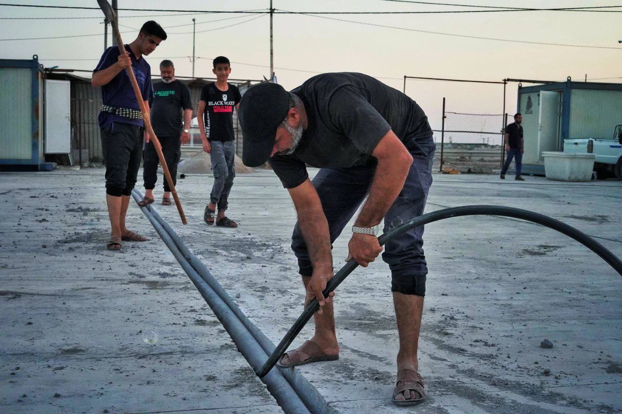 آماده سازی موکب فولاد اکسین خوزستان در پایانه مرزی شلمچه آماده سازی موکب فولاد اکسین خوزستان در پایانه مرزی شلمچه