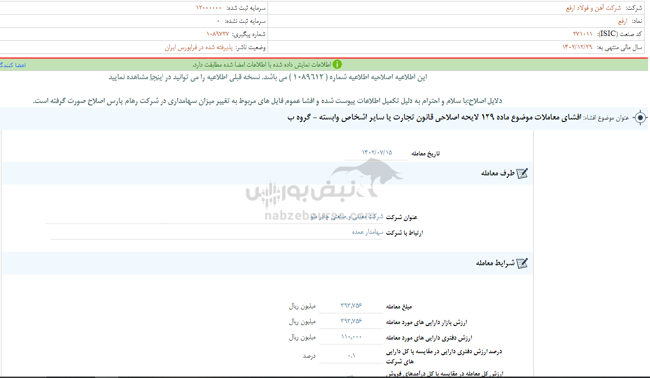 ارفع متوقف شد ارفع متوقف شد