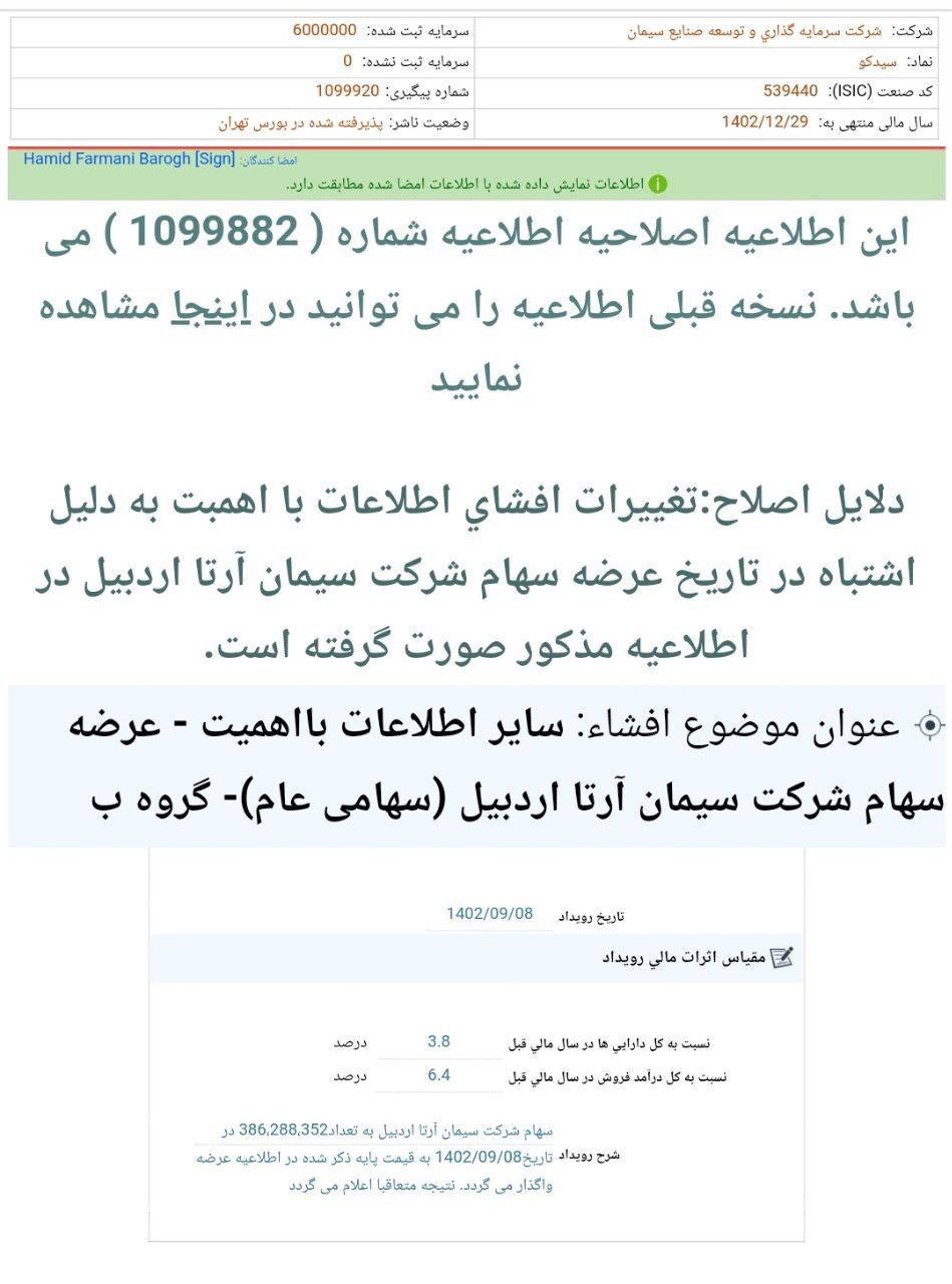 سیدکو از عرضه سهام ساربیل خبر داد