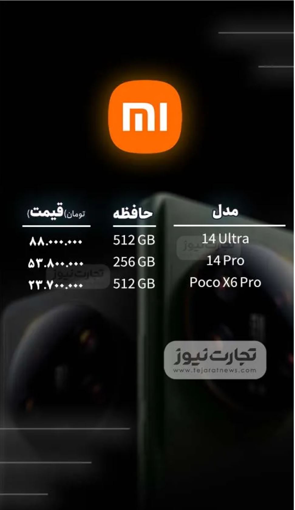 قیمت گوشی موبایل امروز ۱۴ اسفند ۱۴۰۳ + جدول قیمت گوشی موبایل امروز ۱۴ اسفند ۱۴۰۳ + جدول