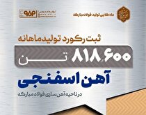 ثبت رکورد تولید ماهانه آهن اسفنجی در ناحیه آهن‌سازی در ماه طلایی تولید فولاد مبارکه