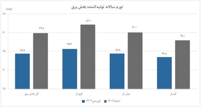 تورم تولیدکننده برق کم شد تورم تولیدکننده برق کم شد