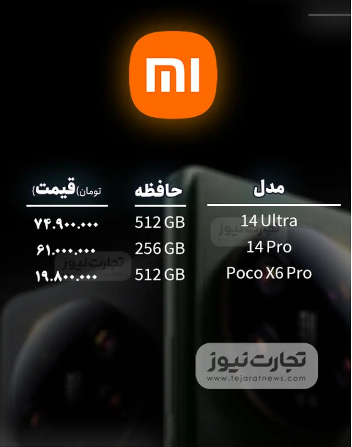 قیمت گوشی موبایل امروز ۱۴ آبان ۱۴۰۳ + جدول قیمت گوشی موبایل امروز ۱۴ آبان ۱۴۰۳ + جدول