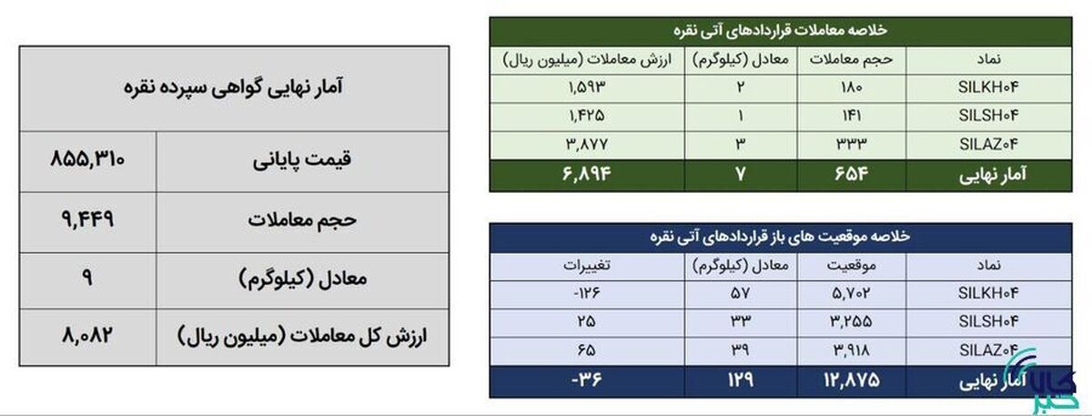 معامله ۱۶ کیلوگرم شمش نقره در بورس کالا