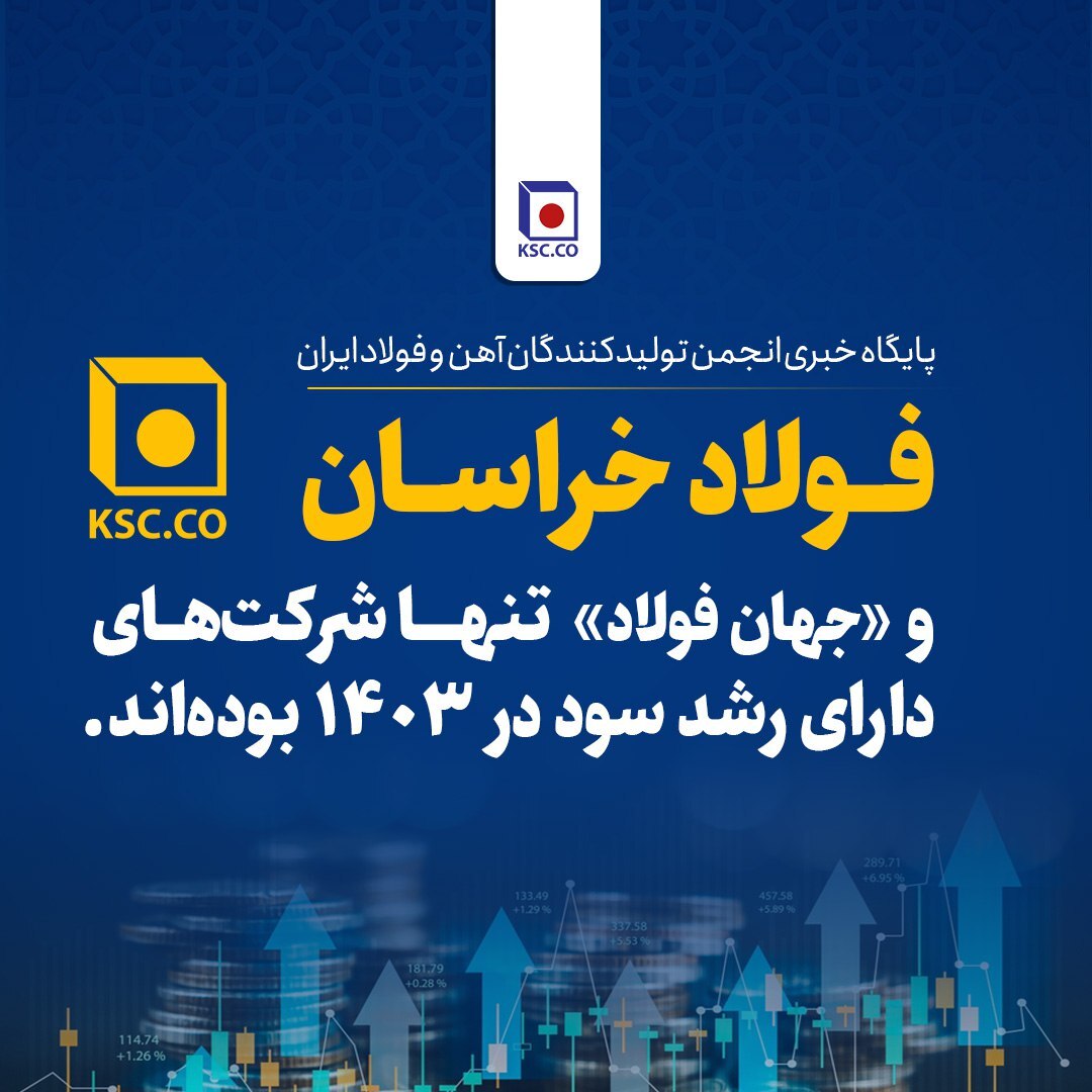 «فولاد خراسان» و «جهان فولاد» تنها شرکتهای دارای رشد سود در ۱۴۰۳ «فولاد خراسان» و «جهان فولاد» تنها شرکتهای دارای رشد سود در ۱۴۰۳