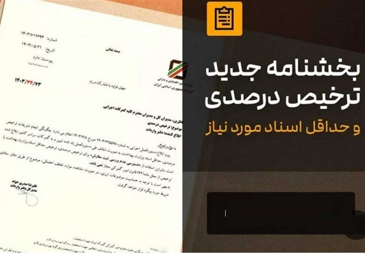 یک ردیف جدید به فهرست ترخیص درصدی گمرک افزوده شد