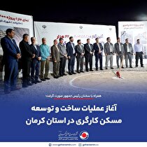 آغاز عملیات ساخت و توسعه مسکن کارگری در استان کرمان