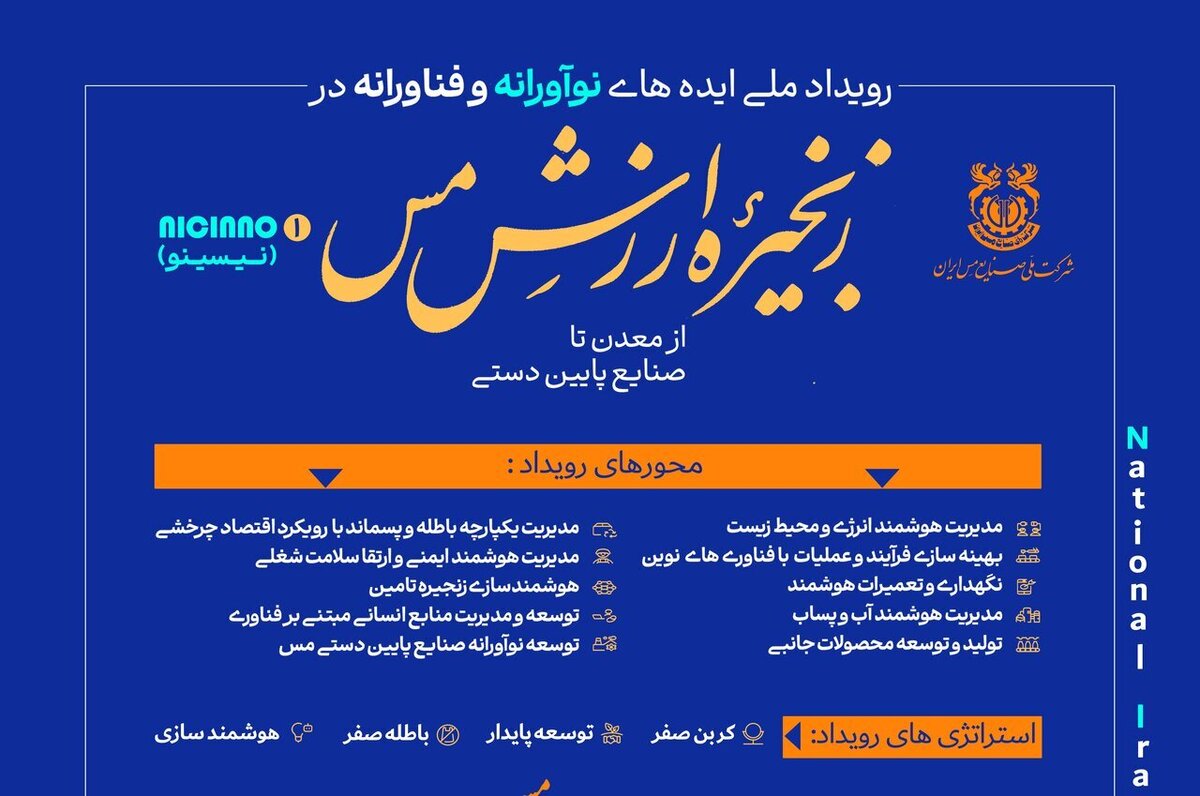 آغاز ثبت ایده‌های نوآورانه در صنعت مس فرصتی برای تحول زنجیره ارزش کشور