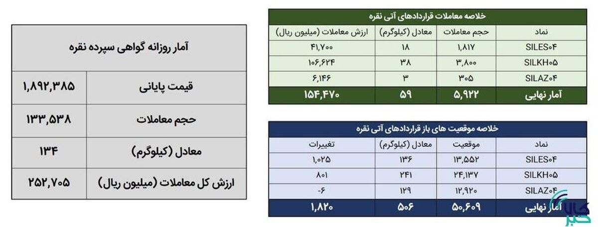 معامله ۱۹۳ کیلوگرم شمش نقره در بورس کالا